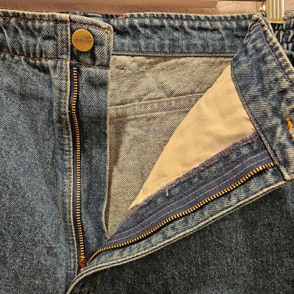 L.L.Bean Jeans Womens 18 Petite Elastic Side Waist Logo Mom Jeans 100% Cotton - Picture 4 of 11